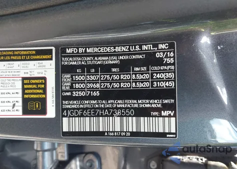 2017 Mercedes-Benz Gls 450 4Matic from USA, damaged, VIN 4JGDF6EE7HA738550